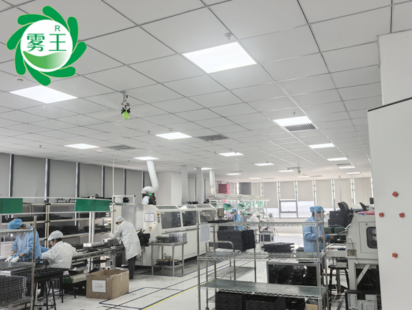 干霧加濕器平衡上海一電子車間環(huán)境濕度，智能不沾濕
