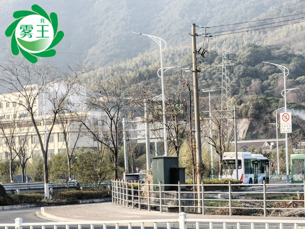 寧波一道路安裝路燈噴霧系統(tǒng)降塵除霾，守護(hù)城市空氣清新